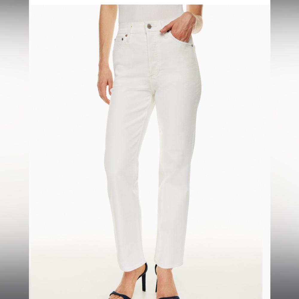 Denim Forum White Straight Leg High-Waisted Jeans - Picture 5 of 10